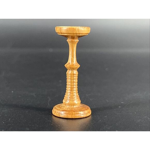 Dollhouse Miniature M Hunt Maire Wood Hand Turned Candle Holder New Zealand - Picture 2 of 8